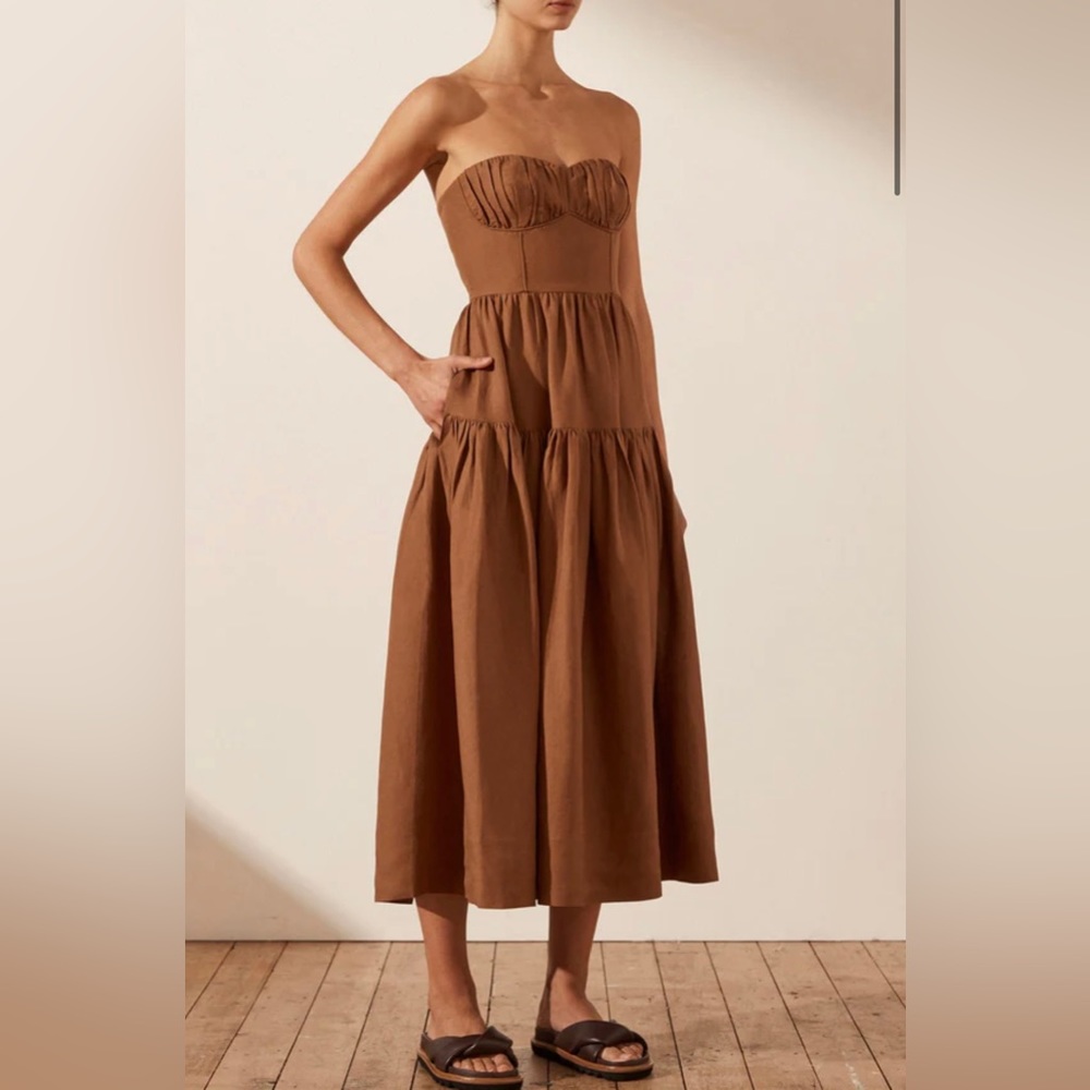 NWT Brand New Shona Joy Brown Dress